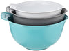 KitchenAid Universal Silicone Mixing Bowls, Set Of 3, Aqua Sky White Gray