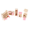 4 Set Dollhouse Furniture Kid Toy Bathroom Kid Room Bedroom Kitchen Set