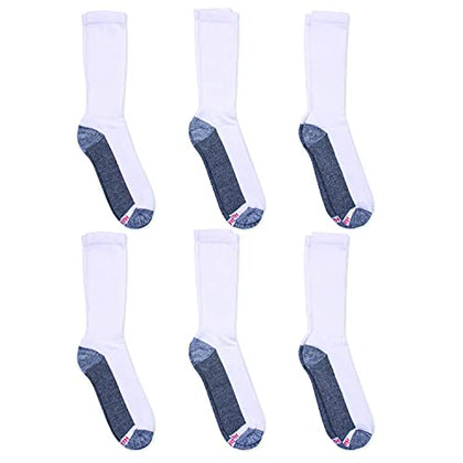 Hanes mens Hanes Men's Socks, 6-pair Pack Max Cushion Crew, White/Grey Foot Bottom, 6 12 US