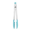 KitchenAid Silicone Tipped Stainless Steel Tongs, 10.26 Inch, Aqua Sky