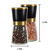 VEVOK CHEF Gold Salt and Pepper Grinder Set Stainless steel Salt and Pepper Mill Set Ceramic Adjustable Coarseness Spice Grinder Refillable Sea Salt Shaker Home Kitchen Decor