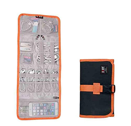 roll up folding organizer case for electronic accessories earphone case pouch & travel organizer for earphone, pen drives, memory card, data cable