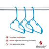 Sharpty Kids Plastic Hangers, Children's Hangers for Baby, Toddler, and Child Clothes - Everyday Standard Use - Ideal for Boys and Girls Closet, Clothing, Pants, Coats, and More - Blue, 20 Pack