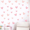 80pcs Pink Heart Shape Wall Stickers for Bedroom Living Room Girls Room Decoration Kids Room Baby Nursery Room Wall Decals Interior Wallpaper PVC Murals