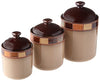 Gibson Casa Estebana 3-piece Canister Set, Beige and Brown