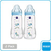 MAM Easy Active Baby Bottle, Switch Between Breast and to Clean, 4+ Months, Boy, 2 count (Pack of 1)