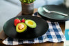 Coza Design- Durable Plastic Plate Set- BPA Free- Set of 6 (Black)