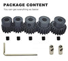 HOPLEX 32P 5mm Hardened Metal Pinion Motor Gear Set 13T 15T 17T 19T 21T with 3.175mm Coupler for RC Buggy Car Monster Truck