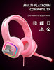 ZIUMIER Z66 Pink Gaming Headset for PS4, PS5, Xbox One, PC, Wired Over-Ear Headphone with Noise Isolation Microphone, LED RGB Light,Surround Sound