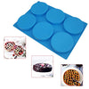 6-Cavity Large Cake Molds Silicone Round Disc Resin Coaster Mold Non-Stick Baking Molds, Mousse Cake Pan, French Dessert, Candy, Soap (Blue)