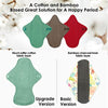 wegreeco 6 Pc Reusable Menstrual Pads, Ultra Thin Pantiliners for Thongs, Bamboo Fleece Cloth Pads, Panty Liners for Teens, Women, Nonslip Thong Pantiliners + 1 Pc Wet Bag (Aqua, Burgundy, Coffee, XS)