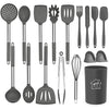 Silicone Cooking Utensils Set,Kitchen Utensils 26 Pcs Set,Non-stick Heat Resistant Silicone,Cookware with Stainless Steel Handle