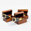 Miniature Beautiful Handcrafted Handheld Brass Telescope with Rosewood Box - Pirate Navigation Gifts - Nagina International (6 Inches, Polished Brass)