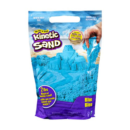 Kinetic Sand, The Original Moldable Sensory Play Sand Toys for Kids, Blue, 2 lb. Resealable Bag, Ages 3+