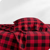 Bare Home Flannel Sheet Set Prints, 100% Cotton, Velvety Soft Heavyweight - Double Brushed Flannel for Extra Softness & Comfort - Deep Pocket - Bed Sheets (Twin, Buffalo Plaid - Red/Black)