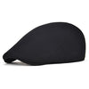 VOBOOM Men's Cotton Flat Ivy Gatsby Newsboy Driving Hat Cap (Style2-Black)