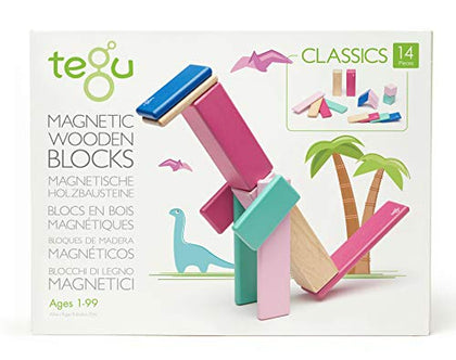 14 Piece Tegu Magnetic Wooden Block Set, Blossom