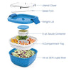 Bentgo® All-in-One Salad Container - Large Salad Bowl, Bento Box Tray, Leak-Proof Sauce Container, Airtight Lid, & Fork for Healthy Adult Lunches; BPA-Free & Dishwasher/Microwave Safe (Blue)