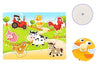 Wooden Puzzles Farm Chunky Baby Puzzles Peg Board, Full-Color Pictures for Preschool Educational Jigsaw Puzzles, 7Pieces