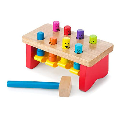 Melissa & Doug Deluxe Pounding Bench Wooden Toy With Mallet - STEAM Toddler Toy