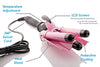 Alure Three Barrel Curling Iron Wand with LCD Temperature Display - 1 Inch Ceramic Tourmaline Triple Barrels, Dual Voltage Crimp 120v