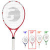 GAMMA Sports Junior Tennis Racquet: Quick Kids 21 Inch Tennis Racket - Prestrung Youth Tennis Racquets for Boys and Girls - 93 Inch Head Size - Red