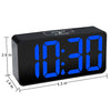 DreamSky Compact Digital Alarm Clock with USB Port for Charging, 0-100% Adjustable Brightness Dimmer, Blue Bold Digit Display, Adjustable Alarm Volume, 12/24Hr, Snooze, Bedroom Desk Alarm Clock.