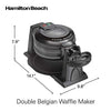 Hamilton Beach 26201 Belgian Waffle Maker with Removable Nonstick Plates, Double Flip, Makes 2 at Once, Black