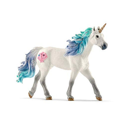 Schleich bayala, Unicorn Toys for Girls and Boys, Sea Unicorn Stallion with Gems, Blue and Purple, Ages 5+