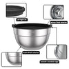 TAEVEKE 7PCS Mixing Bowls with Lids Set, Stainless Steel Nesting Mixing Bowl Set for Baking, Mixing, Serving & Prepping, Set of 7-5, 3.5, 2.5, 2, 1.5, 1, 0.67QT (Black)