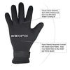 XUKER Water Gloves, 3mm & 5mm Neoprene Five Finger Warm Wetsuit Winter Gloves for Scuba Diving Snorkeling Paddling Surfing Kayaking Canoeing Spearfishing Skiing (3mm-Black, XS)