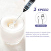 Immersion Blender,Milk Frother Handheld Foam Maker USB Rechargeable Coffee Frother with 2 Stainless whisks?3-Speed Adjustable Mini Blender