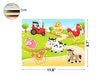 Wooden Puzzles Farm Chunky Baby Puzzles Peg Board, Full-Color Pictures for Preschool Educational Jigsaw Puzzles, 7Pieces