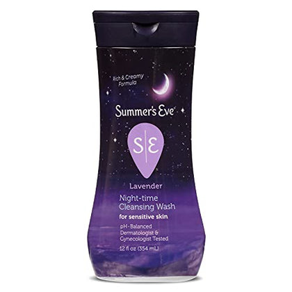 Summer's Eve Lavender Night-time Daily Refreshing All Over Feminine Body Wash, Removes Odor, Feminine Wash pH Balanced, 12 fl oz