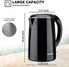 Secura SWK-1701DB The Original Stainless Steel Double Wall Electric Water Kettle 1.8 Quart, Black Onyx