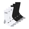 PUMA mens 6 Pack Crew running socks, White/Black/Grey, 13-Oct US