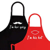 Nomsum Aprons for Couples | Her Spicy & His Hot Apron Set | Premium Quality Kitchen Aprons | Perfect for Weddings, Engagements, Anniversaries and Bridal Showers | 2-Piece, One Size Fits All