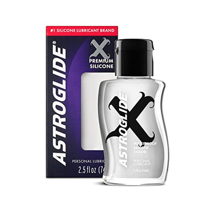 Astroglide X Premium Silicone Personal Lubricant (2.5oz), Extra Long-Lasting Silky Lube, Hypoallergenic, No Parabens or Glycerin, Waterproof for Water Play, Travel-Friendly Size, Dr. Recommended Brand