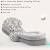JCW Multi-Function Breastfeeding Pillow Maternity Nursing Pillow,Adjustable Height,Grey
