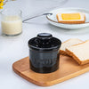 PriorityChef French Butter Crock for Counter With Water Line, On Demand Spreadable Butter, Ceramic Butter Keeper to Leave On Counter, French Butter Dish, Black