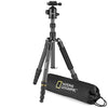 NATIONAL GEOGRAPHIC Travel Tripod Kit,90°Column 5-Section Legs, Carbon Fiber, Compatible with Canon, Nikon DSLR, Twist Locks 360 Degree Ball Head,Quick Release Plate, 8KG Load Capacity with Carry Bag