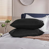 Bedsure Pillow Cases Standard Size Set of 2 - Black Polyester Microfiber Pillowcases, Super Soft and Cozy Pillow Case Covers with Envelop Closure, 20x26 Inches