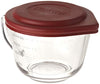 Anchor Hocking Batter Bowl, 2 Quart Glass Mixing Bowl with Red Lid