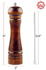 Wooden Pepper Mill or Salt Mill with a cleaning brush - 8 inch tall - Best Pepper or Salt Grinder Wood with a Adjustable Ceramic Rotor and easily refillable - Oak Wood Pepper Grinder for your kitchen