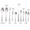 45-Piece Silverware Flatware Cutlery Set Service for 8, Durable 18/0 Stainless Steel Tableware in Ergonomic Design Size and Weight, Dishwasher Safe