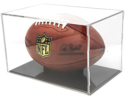 BallQube Football Display Case Autographed Football Case for Display UV Protected Football Cube Display Memorabilia Football Display Case Square Clear Sports Football Display Case Holder