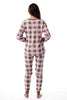 #followme Buffalo Plaid 2 Piece Base Layer Thermal Underwear Set for Women 6372-10195-NEW-PNK-XS