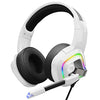 ZIUMIER Z66 White Gaming Headset with Microphone, Wired Over-Ear Headphone for PC PS4 PS5 Xbox One Controller, RGB LED Light, Bass Surround Sound