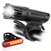 Ascher Ultra Bright USB Rechargeable Bike Light Set, Powerful Bicycle Front Headlight and Back Taillight, 4 Light Modes, Easy to Install for Men Women Kids Road Mountain Cycling Black