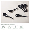 DOWAN Asian Soup Spoons Set, Ceramic Chinese Soup Spoons, Black Japanese Spoon for Cereal Stews Ramen Pho Wonton Dumpling Miso,6pcs